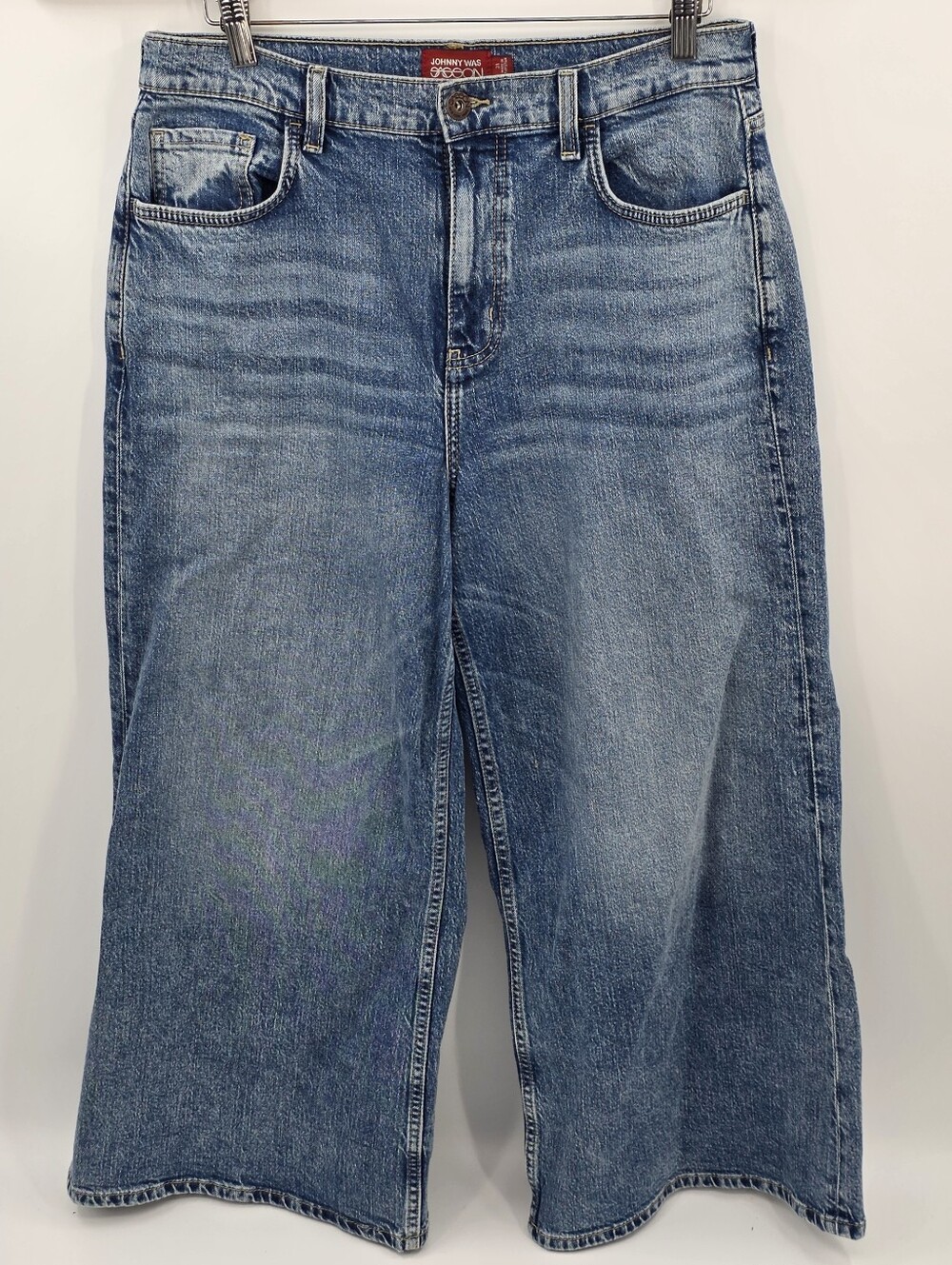 Johnny Was Medium Blue Wide Leg Jeans